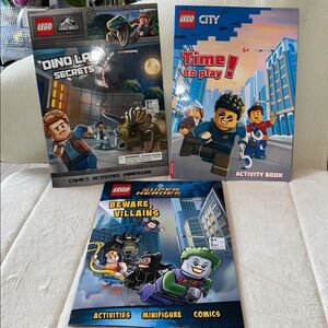 Lego Activity Book Set (City, Dino Lab, Super Heroes)
